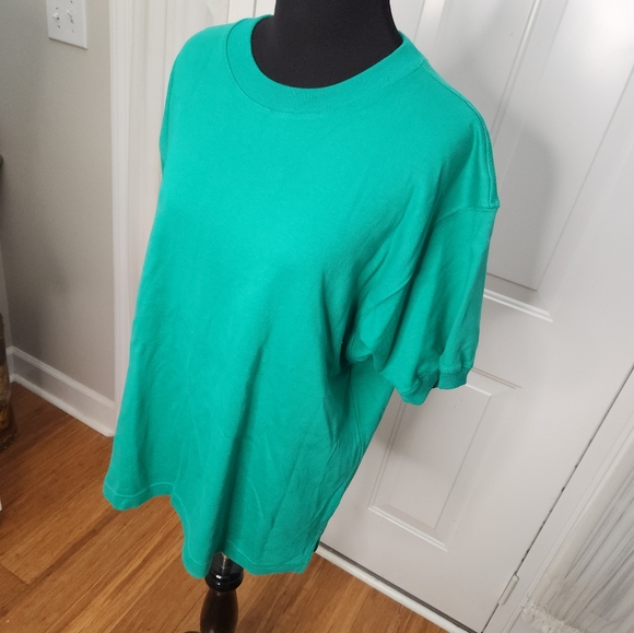 Liz Sport Green Short Sleeve Top  Size Large - Picture 2 of 6